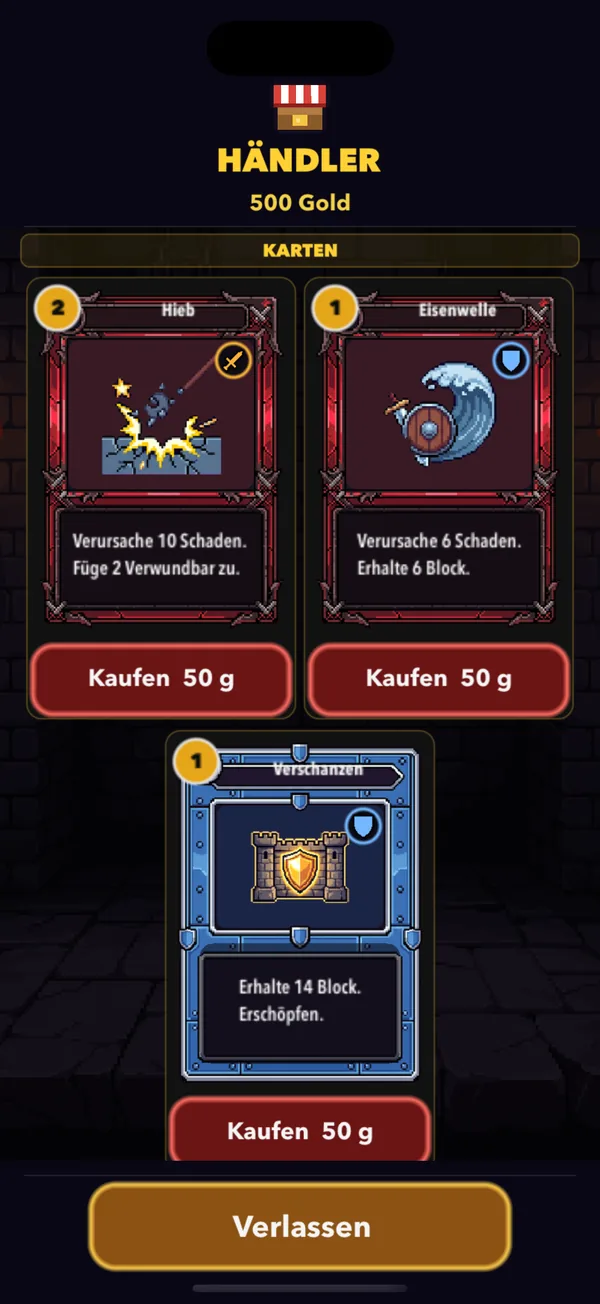 Der Händler mit Karten gegen Gold.