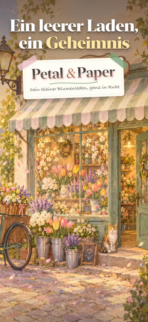 Ein leerer Laden, ein Geheimnis: der Blumenladen von außen
