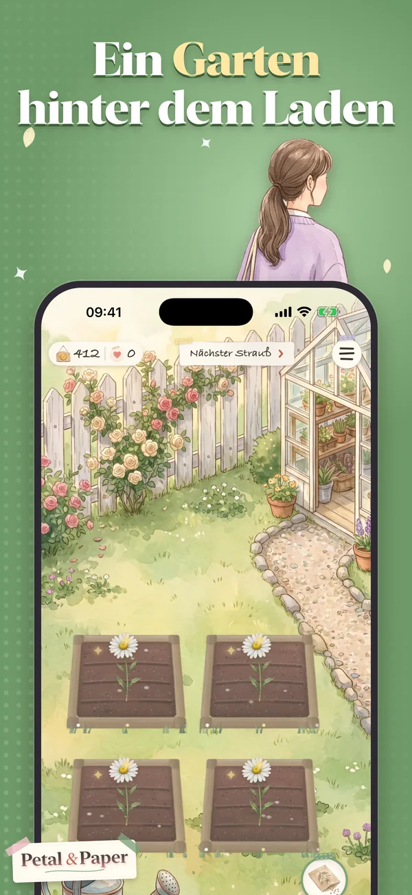 Ein Garten hinter dem Laden